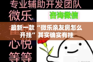 最新一款“微乐亲友房怎么开挂”其实确实有挂