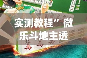 实测教程”微乐斗地主透视软件免费下载”(透视挂)详细使用教程
