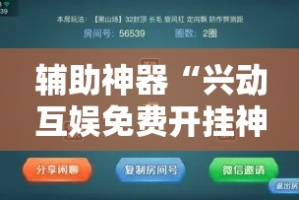 辅助神器“兴动互娱免费开挂神器”详细分享装挂步骤