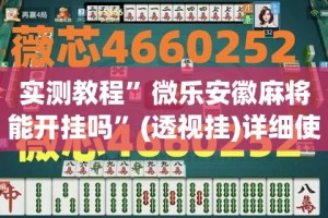 实测教程”微乐安徽麻将能开挂吗”(透视挂)详细使用教程
