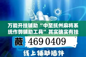 万能开挂辅助“中至抚州麻将系统作弊辅助工具”其实确实有挂