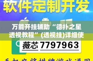 万能开挂辅助“德扑之星透视教程”(透视挂)详细使用教程