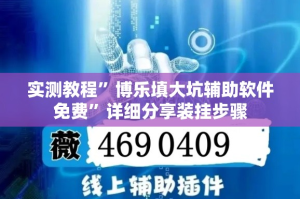 实测教程”博乐填大坑辅助软件免费”详细分享装挂步骤