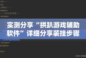 实测分享“拱趴游戏辅助软件”详细分享装挂步骤