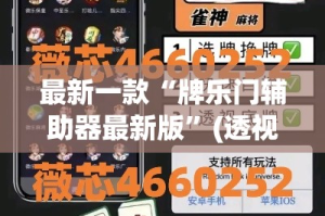 最新一款“牌乐门辅助器最新版”(透视挂)详细使用教程