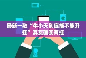 最新一款“牛小天到底能不能开挂”其实确实有挂