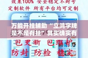 万能开挂辅助“立鸿字牌是不是有挂”其实确实有挂