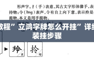 实测教程”立鸿字牌怎么开挂”详细分享装挂步骤