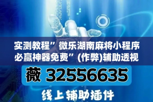 实测教程”微乐湖南麻将小程序必赢神器免费”(作弊)辅助透视教程