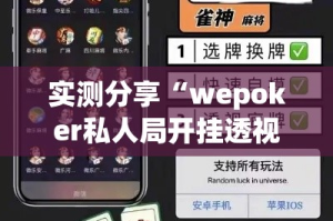 实测分享“wepoker私人局开挂透视”(透视挂)详细使用教程