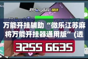万能开挂辅助“微乐江苏麻将万能开挂器通用版”(透视挂)详细使用教程