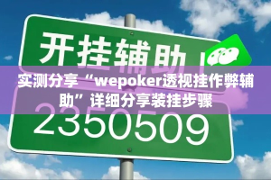 实测分享“wepoker透视挂作弊辅助”详细分享装挂步骤