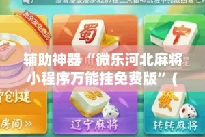 辅助神器“微乐河北麻将小程序万能挂免费版”(透视挂)详细使用教程