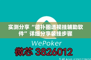 实测分享“德扑圈透视挂辅助软件”详细分享装挂步骤