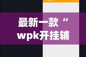 最新一款“wpk开挂辅助器”(透视挂)详细使用教程