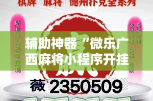 辅助神器“微乐广西麻将小程序开挂神器”其实确实有挂