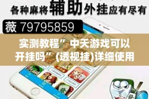 实测教程”中天游戏可以开挂吗”(透视挂)详细使用教程