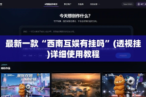 最新一款“西南互娱有挂吗”(透视挂)详细使用教程