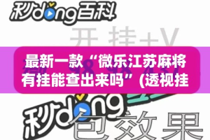 最新一款“微乐江苏麻将有挂能查出来吗”(透视挂)详细使用教程