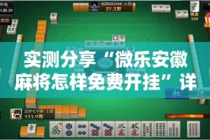 实测分享“微乐安徽麻将怎样免费开挂”详细分享装挂步骤
