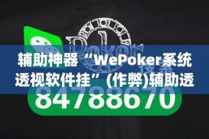 辅助神器“WePoker系统透视软件挂”(作弊)辅助透视教程