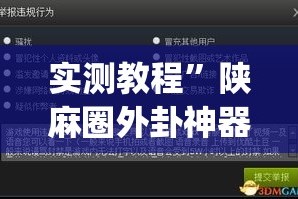 实测教程”陕麻圈外卦神器”(作弊)辅助透视教程