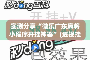 实测分享“微乐广东麻将小程序开挂神器”(透视挂)详细使用教程