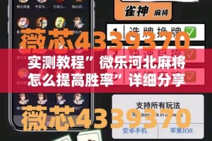 实测教程”微乐河北麻将怎么提高胜率”详细分享装挂步骤