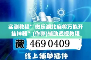 实测教程”微乐湖北麻将万能开挂神器”(作弊)辅助透视教程