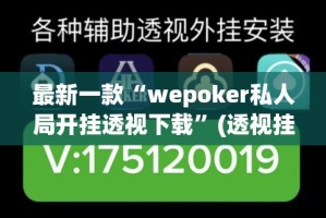 最新一款“wepoker私人局开挂透视下载”(透视挂)详细使用教程
