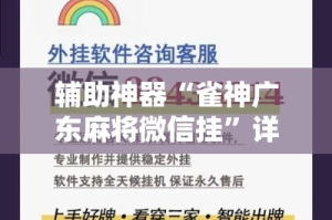 辅助神器“雀神广东麻将微信挂”详细分享装挂步骤