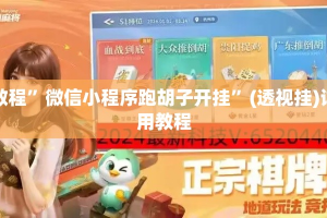 实测教程”微信小程序跑胡子开挂”(透视挂)详细使用教程