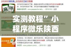 实测教程”小程序微乐陕西麻将免费开挂神器”(作弊)辅助透视教程