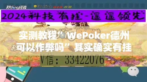 实测教程	”WePoker德州可以作弊吗”其实确实有挂
