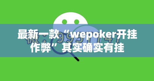 最新一款“wepoker开挂作弊”其实确实有挂