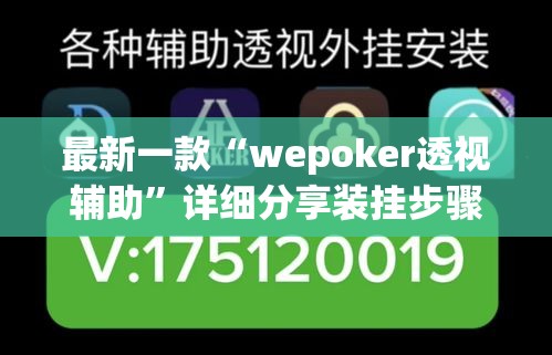 最新一款“wepoker透视辅助	”详细分享装挂步骤