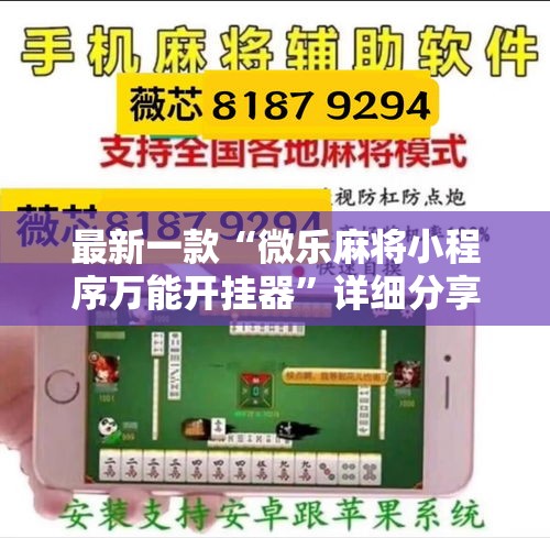 最新一款“微乐麻将小程序万能开挂器”详细分享装挂步骤