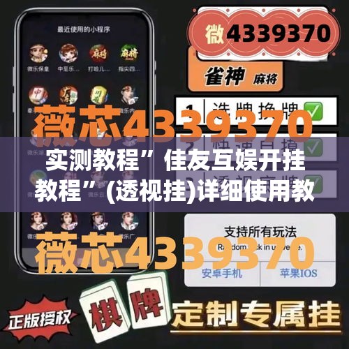 实测教程	”佳友互娱开挂教程”(透视挂)详细使用教程