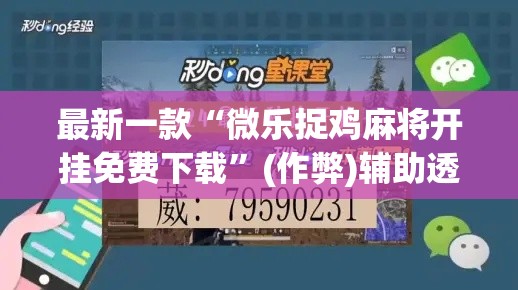 最新一款“微乐捉鸡麻将开挂免费下载”(作弊)辅助透视教程