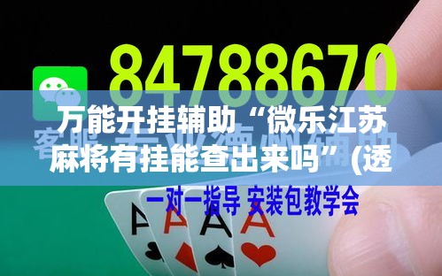万能开挂辅助“微乐江苏麻将有挂能查出来吗”(透视挂)详细使用教程