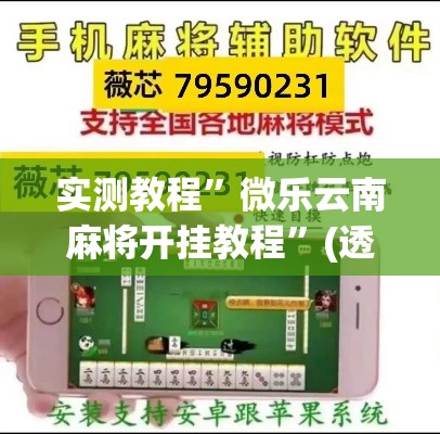 实测教程”微乐云南麻将开挂教程”(透视挂)详细使用教程