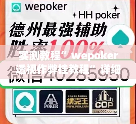 实测教程”wepoker透视作弊挂教程”详细分享装挂步骤