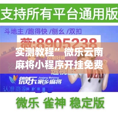 实测教程”微乐云南麻将小程序开挂免费软件”(作弊)辅助透视教程