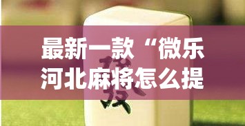 最新一款“微乐河北麻将怎么提高胜率”(作弊)辅助透视教程