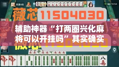 辅助神器“打两圈兴化麻将可以开挂吗	”其实确实有挂