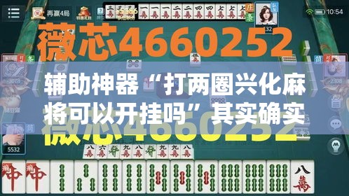 辅助神器“打两圈兴化麻将可以开挂吗	”其实确实有挂