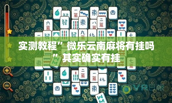 实测教程	”微乐云南麻将有挂吗”其实确实有挂