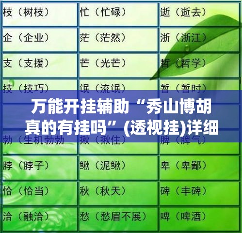 万能开挂辅助“秀山博胡真的有挂吗”(透视挂)详细使用教程
