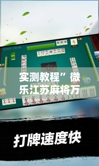 实测教程	”微乐江苏麻将万能开挂器”详细分享装挂步骤