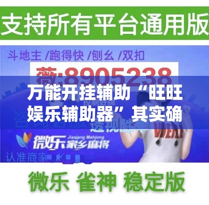 万能开挂辅助“旺旺娱乐辅助器”其实确实有挂